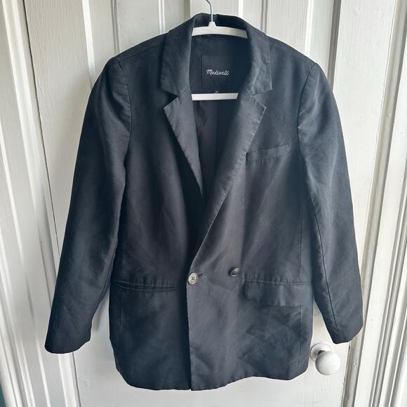 Madewell Caldwell Double Breasted Blazer Black Two Button Edition - Picture 2 of 8